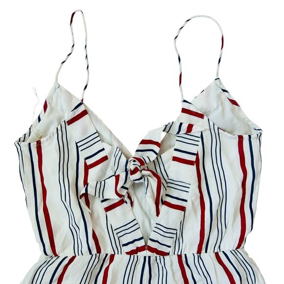 TULAROSA Amelia Striped Sleeveless Romper in Red, White, and‎ Blue-Size XS - Picture 6 of 9